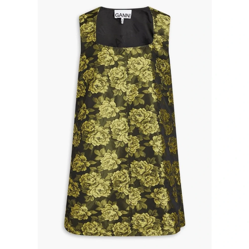 GANNI Flower Jacquard Suiting Mini Dress - Picture 2 of 9